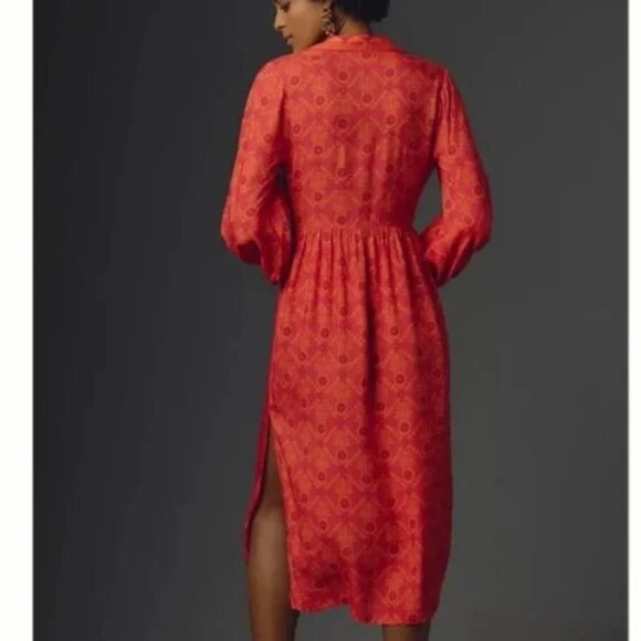 Farm Rio Long-Sleeve V-Neck Printed Tie-Front Midi Dress - Picture 2 of 11